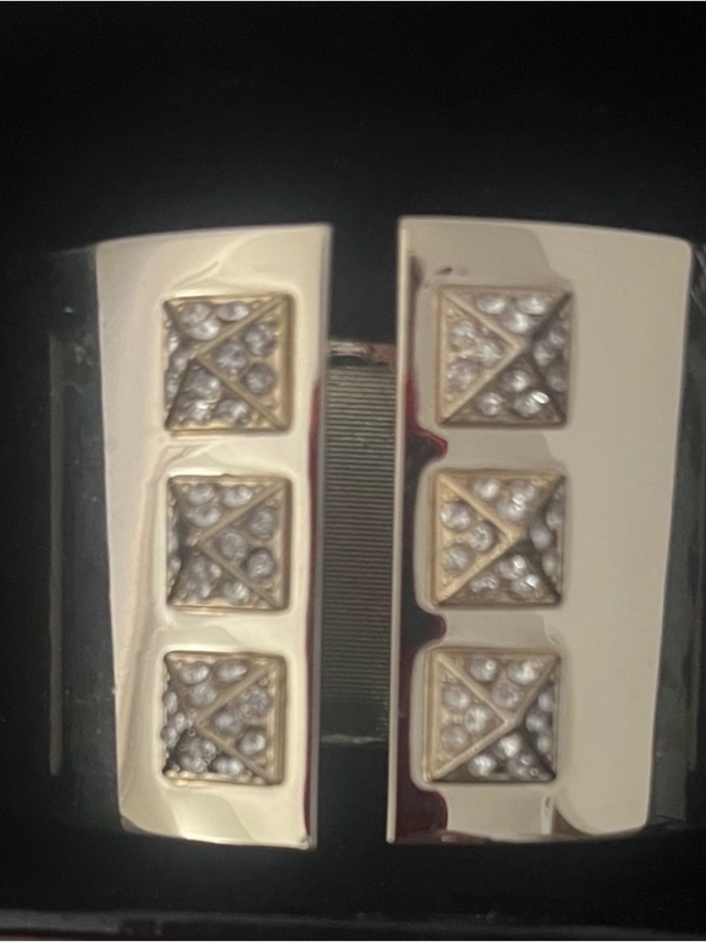 Victoria's Secret Scandalous Gold Tone Pyramid Stud Rhinestone Cuff Bracelet